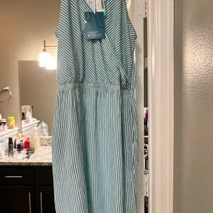 Market & Spruce Light Blue and White Striped Dress